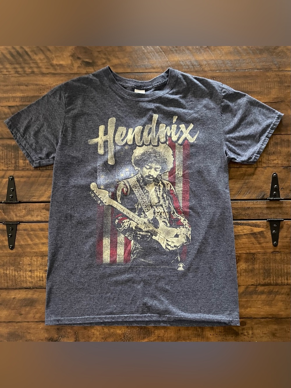 Jimi Hendrix Graphic Band Tee Gildan Medium Vintage Style Blue T-Shirt